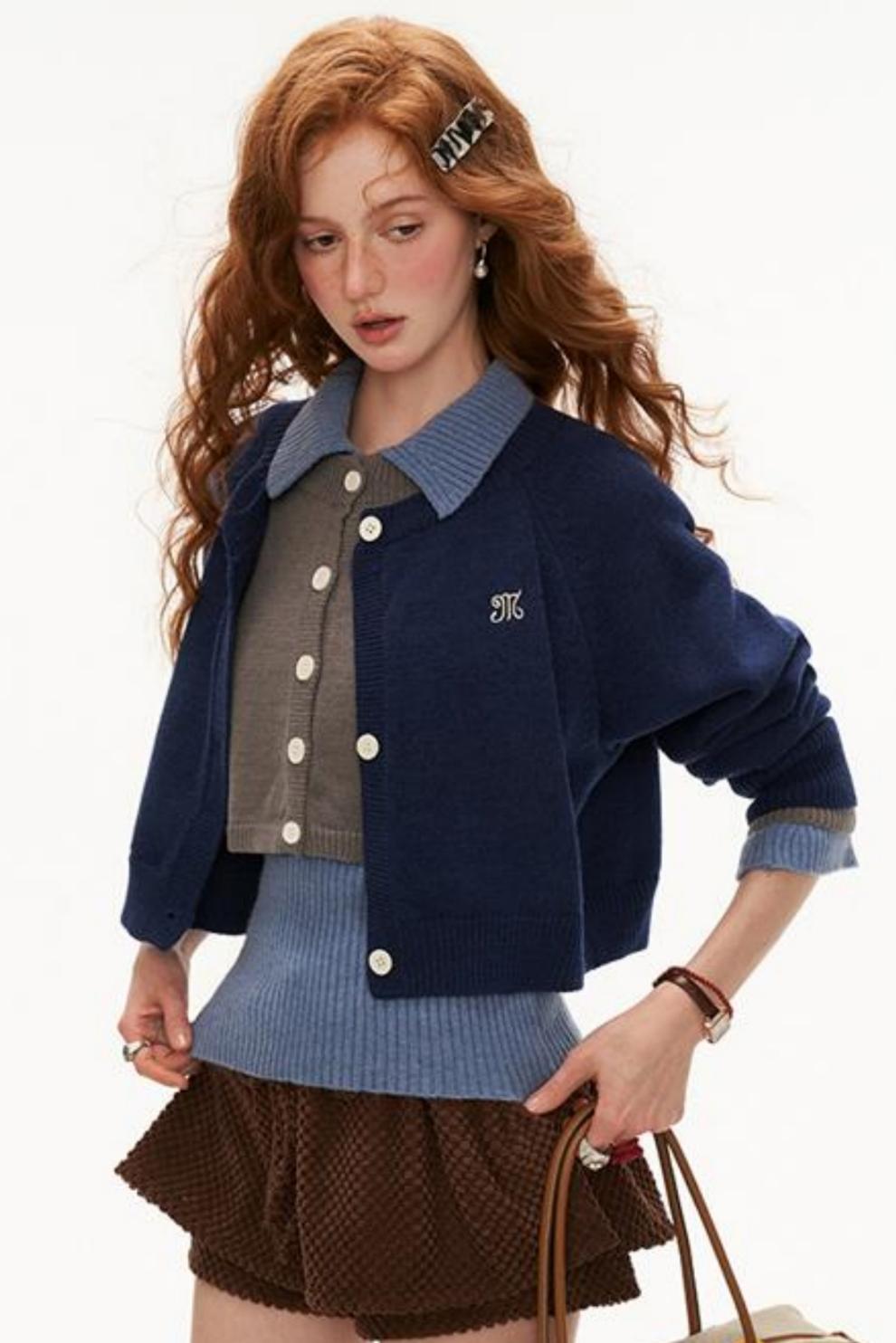 Preppy Vintage Sweater Jacket 