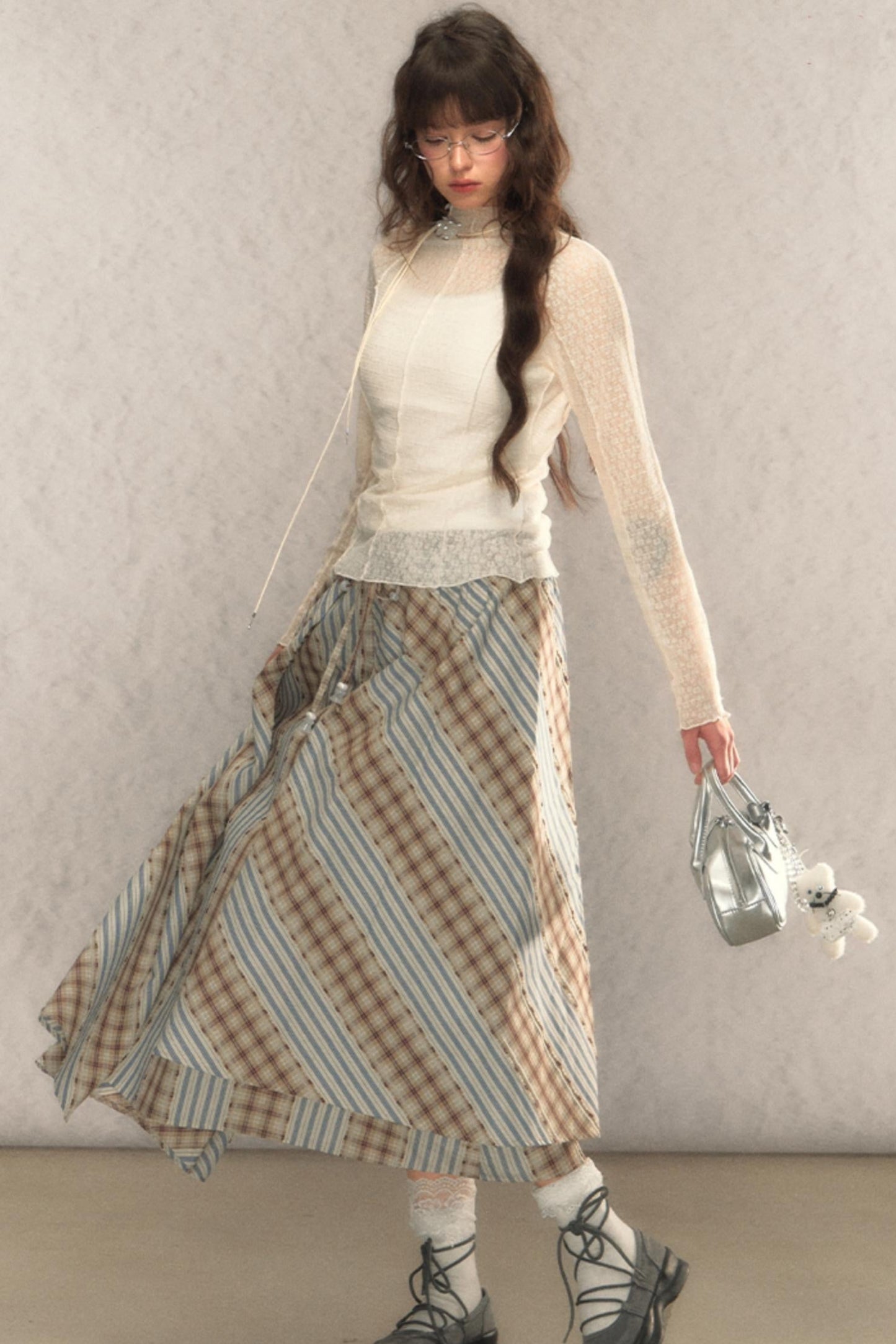 Lace Half-Turtleneck Top