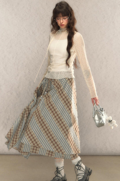 Lace Half-Turtleneck Top