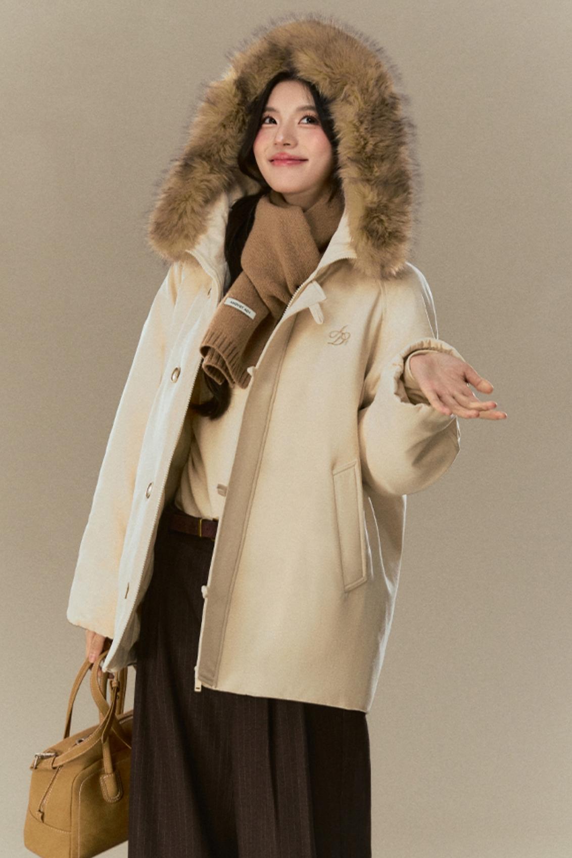 Hooded Fur Collar Puffer Jacket