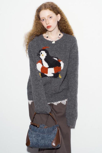 Vintage Penguin Jacquard Knit Sweater