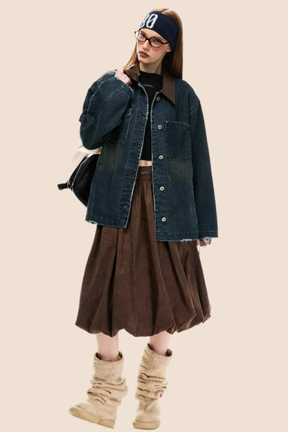 Loose Patchwork Denim Jacket