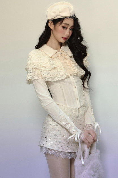 French Lace Long-Sleeve Top