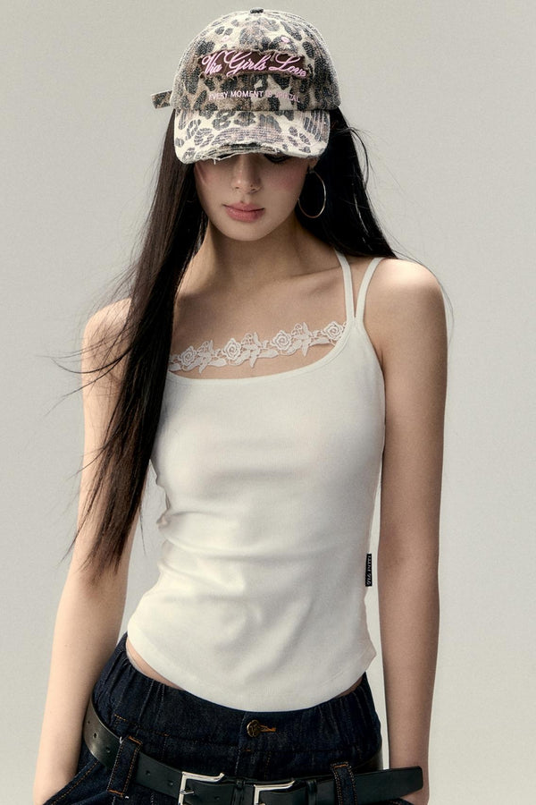 Slim Lace Cropped Camisole Top