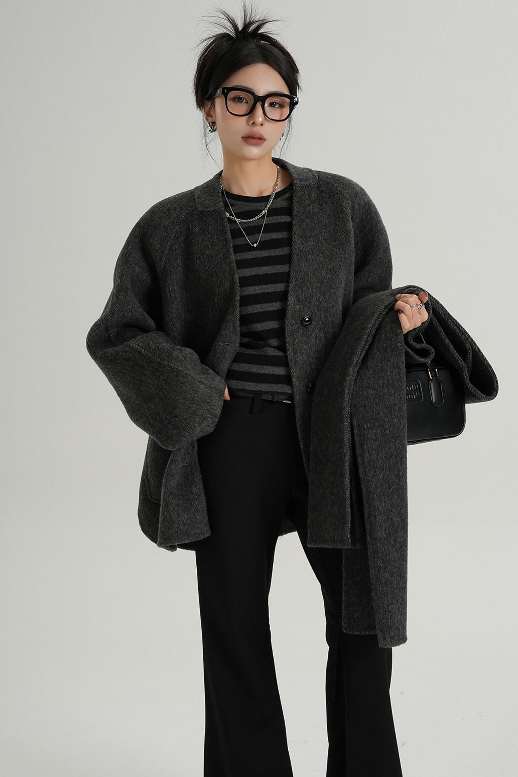 Tweed Wool Cashmere Coat