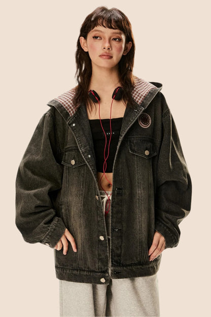 Vintage Hooded Denim Jacket