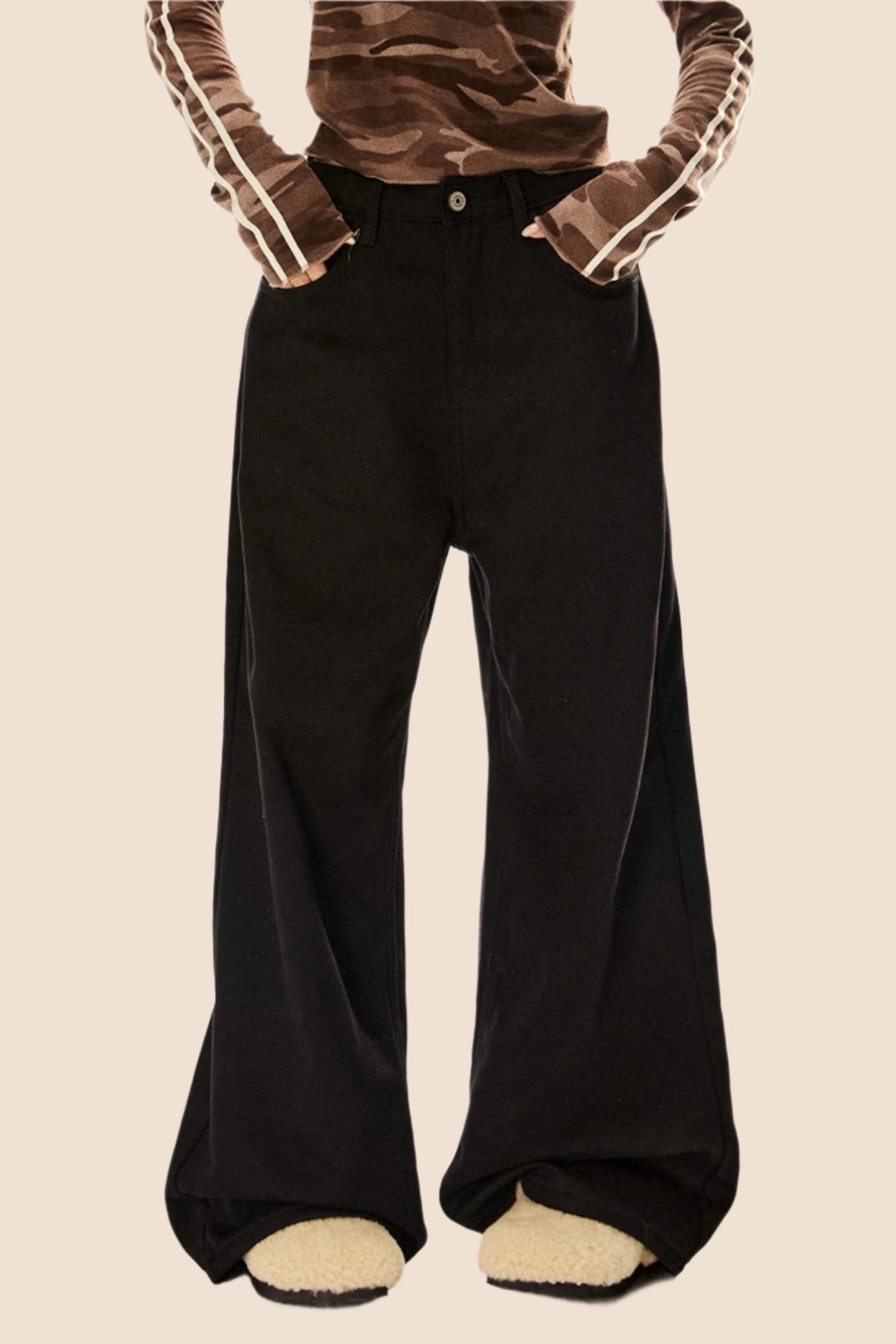 Retro Wide-Leg Trousers 