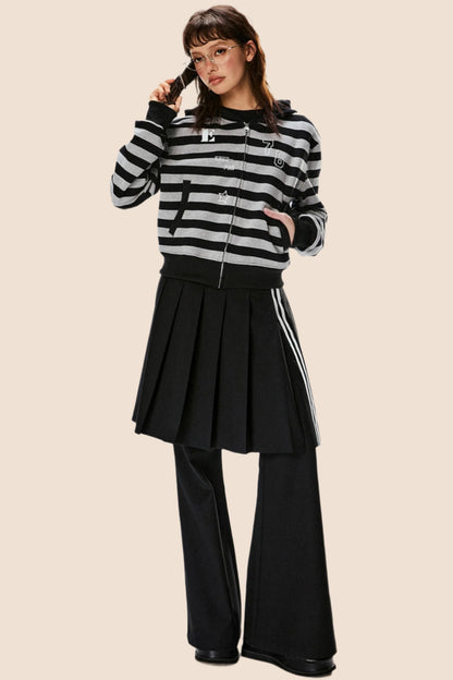 Retro Hooded Striped Sweatshirt