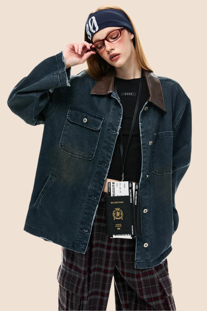 Loose Patchwork Denim Jacket