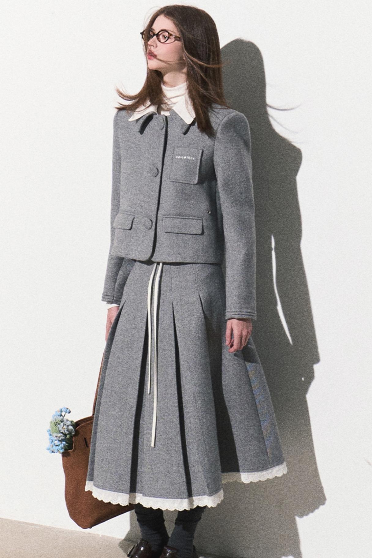 Luxury Tweed  Cropped Jacket & Skirt Set-Up