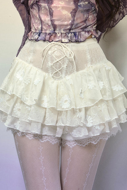 High-Waisted Jacquard Short Skirt