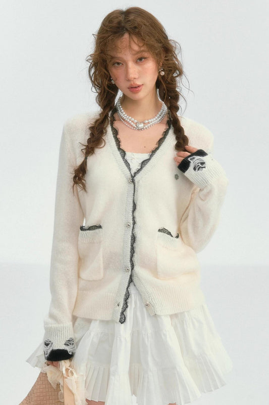 Elegant Lace Patchwork Cardigan