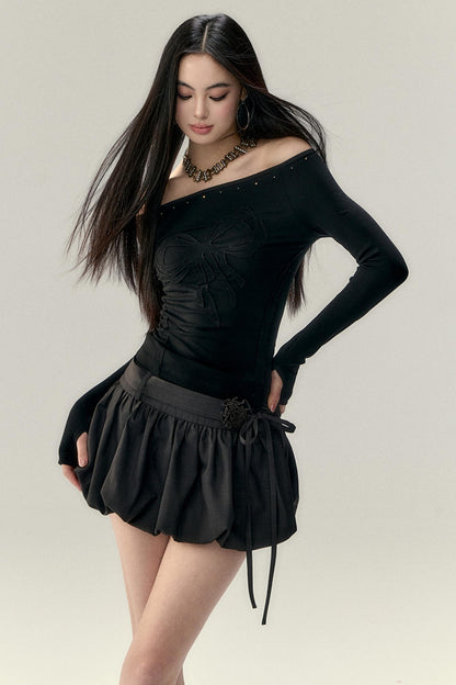 Fluffy A-Linien Bustier Rock 