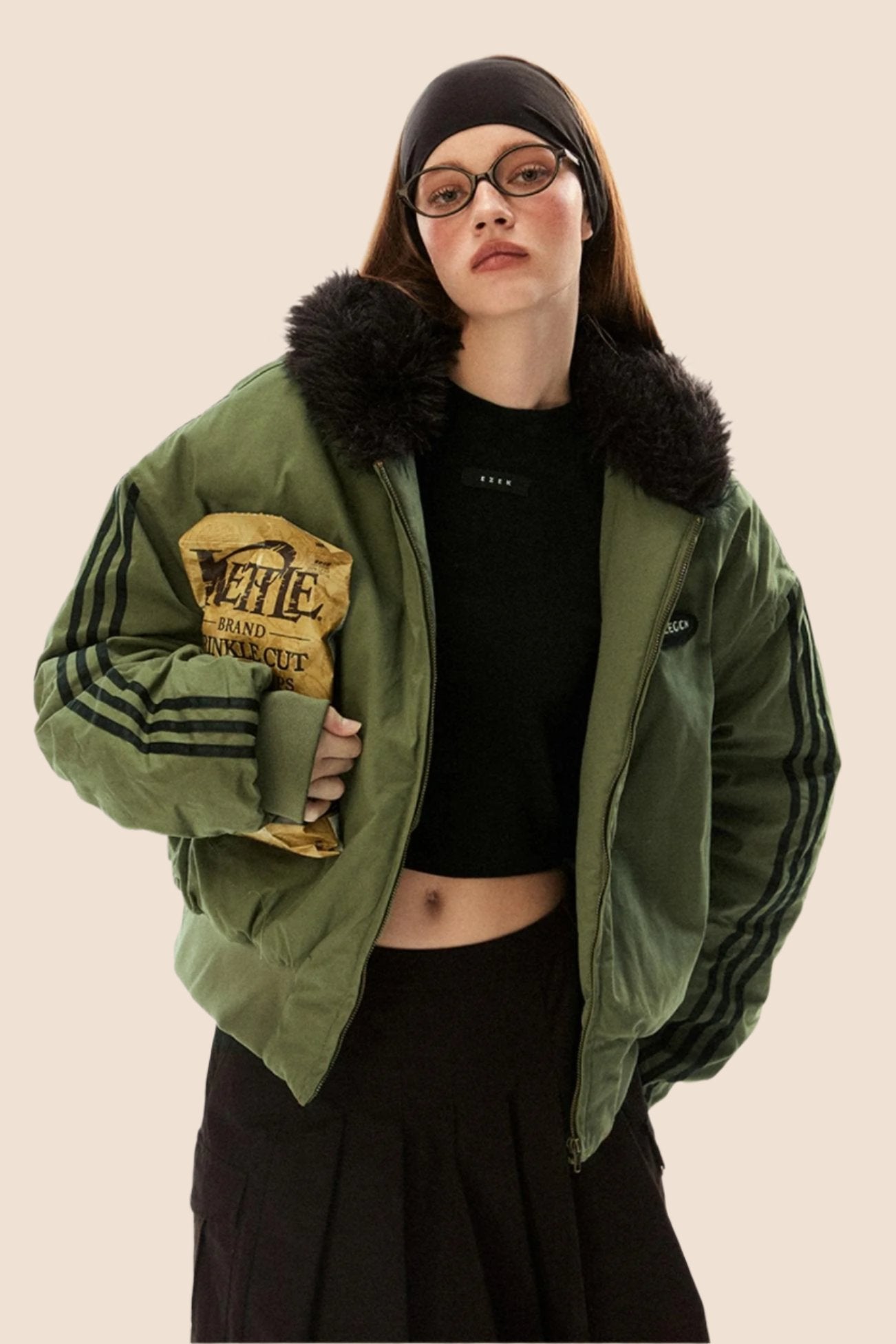 Retro Fur Collar Padded Jacket