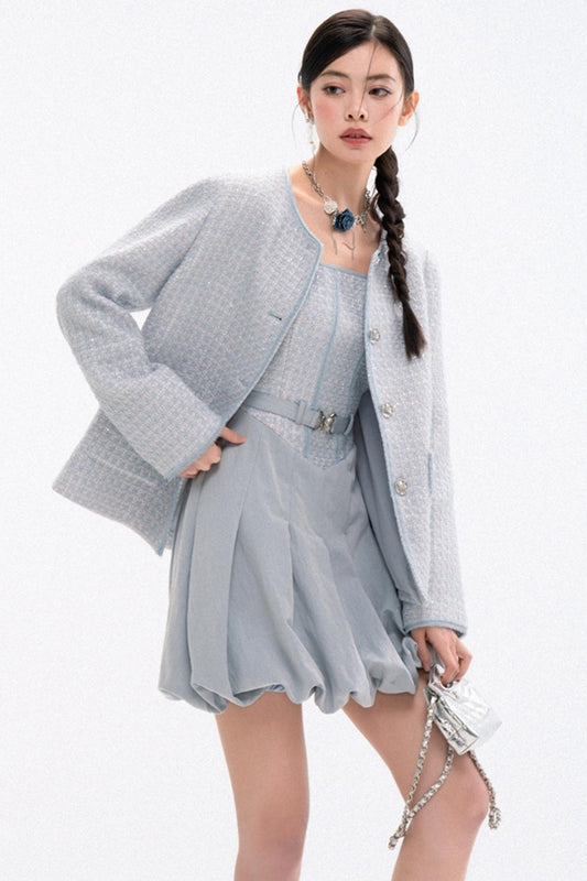 Chic Tweed Coat & Skirt Set-Up