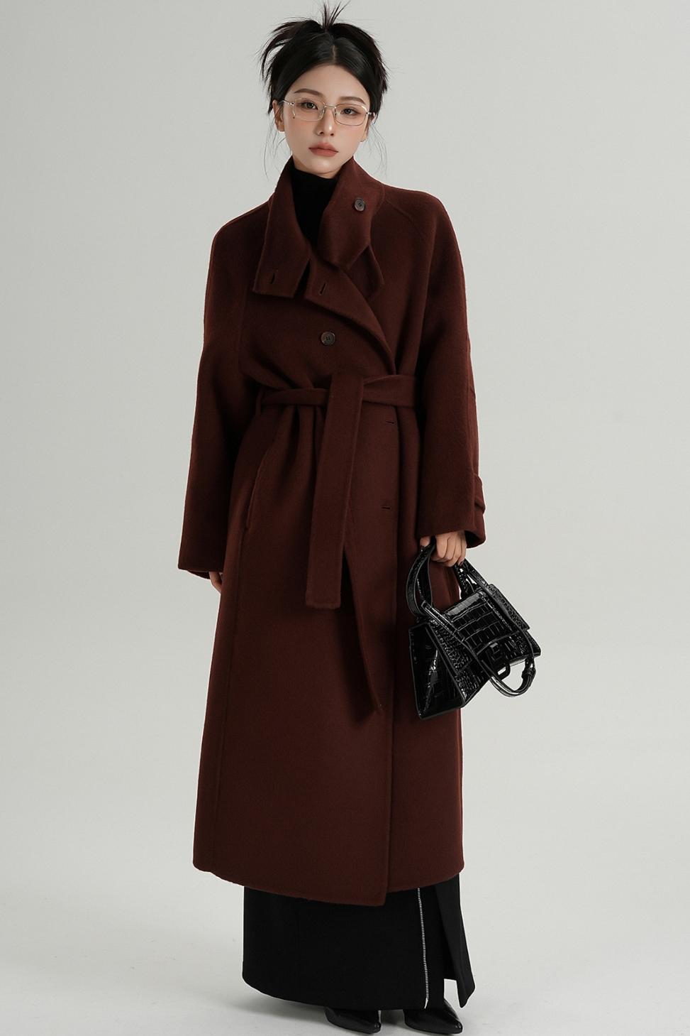 Premium Stand-Up Collar Long Coat