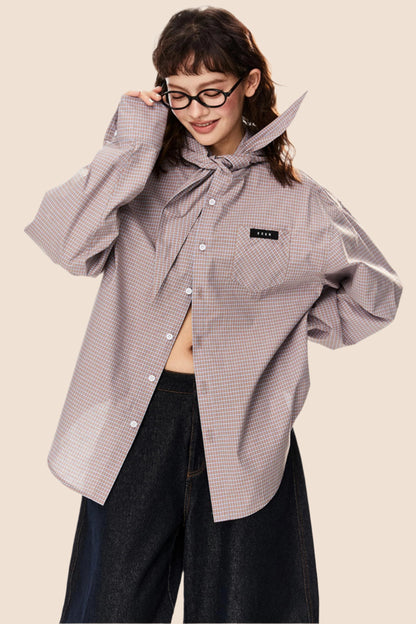 Casual Retro Plaid Shirt Top