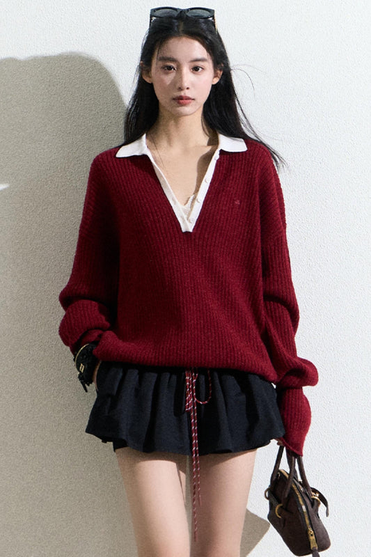 Warm Slouchy Knitted Jumper Top