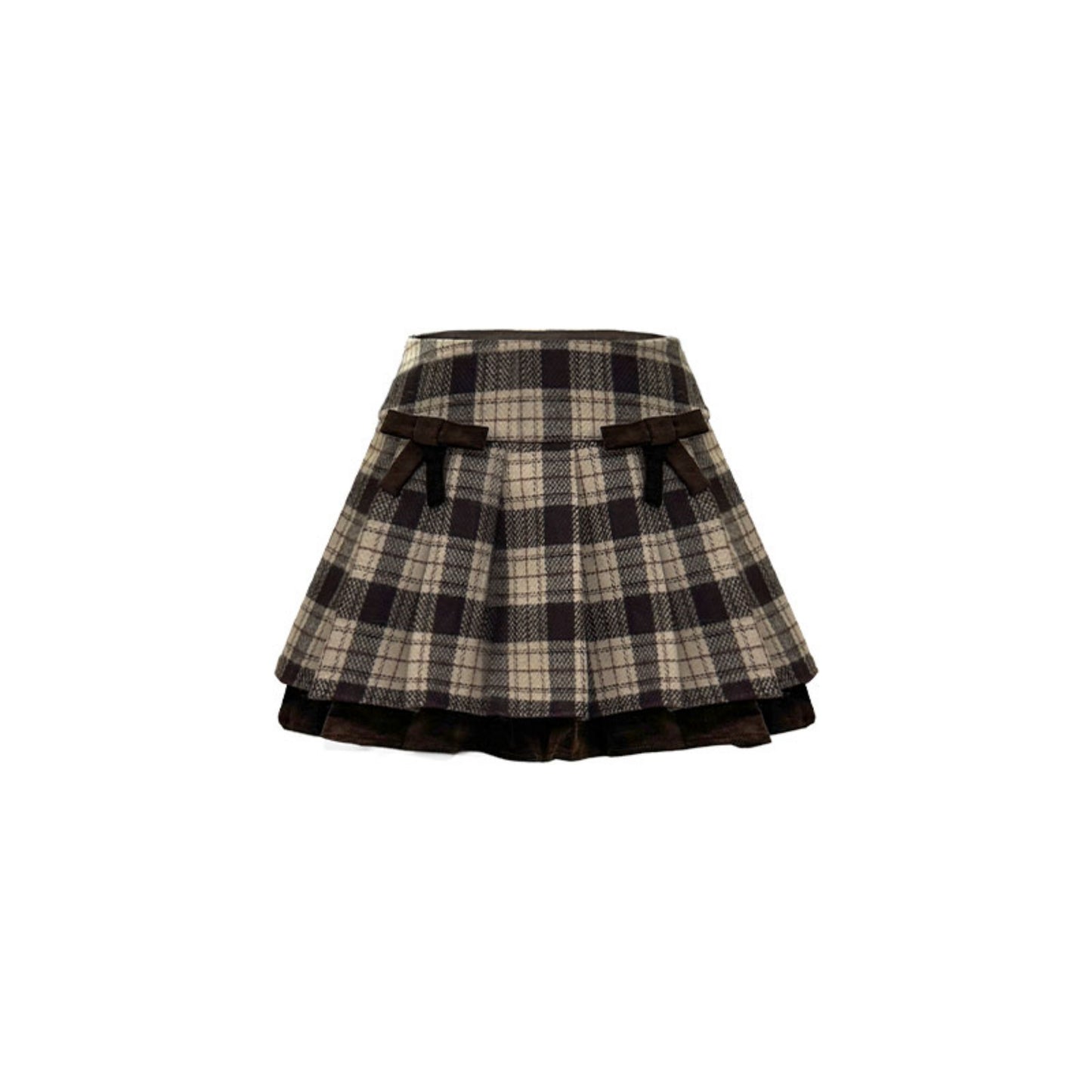 Bow Stitching Pleated Skirt