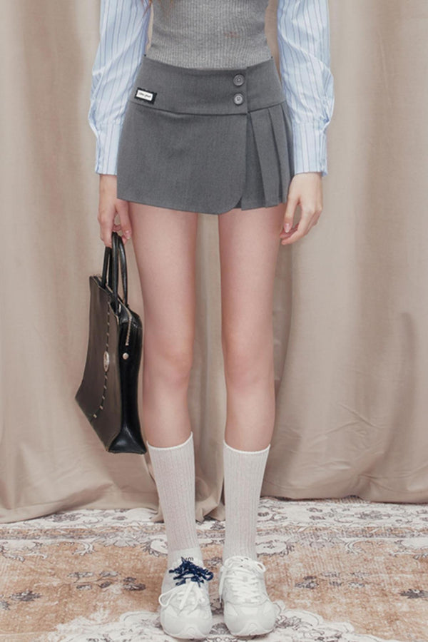 스트라이프 패널 셔츠 & 스커트 세트 