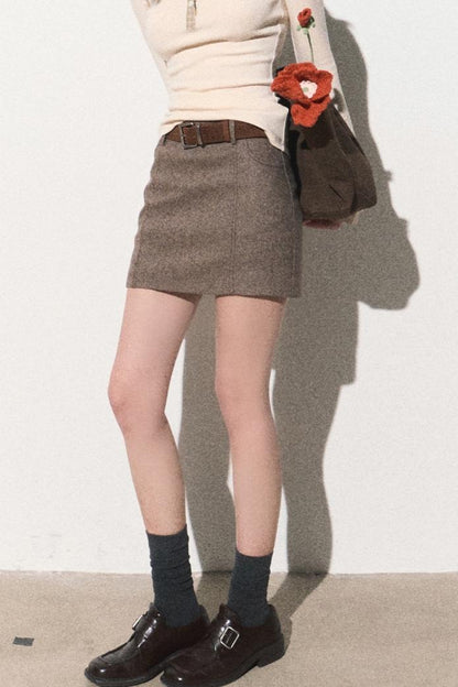 Wool A-Line Fashion Skirt