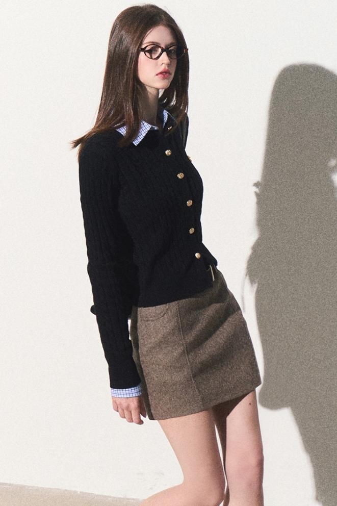 Wool A-Line Fashion Skirt