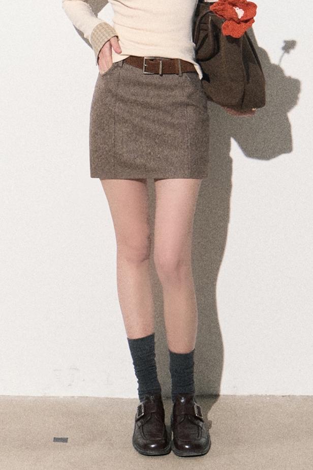 Wool A-Line Fashion Skirt