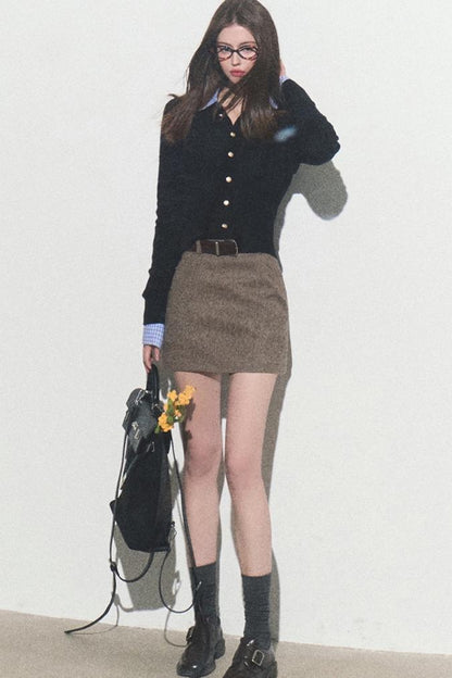 Wool A-Line Fashion Skirt