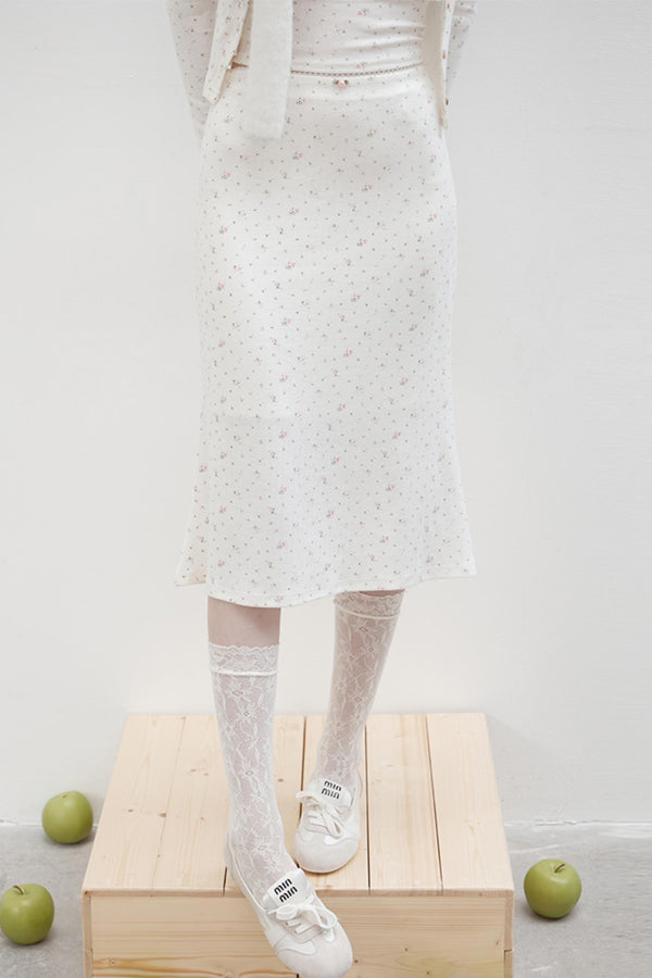 Floral Suit Cardigan & Skirt Set-Up