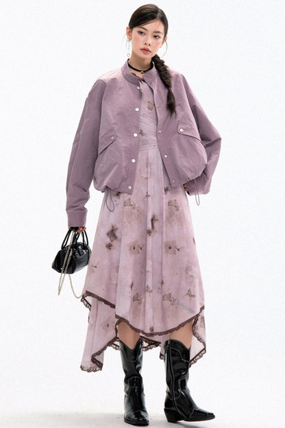 Robe à ourlet en pétales avec ombre de papillon 