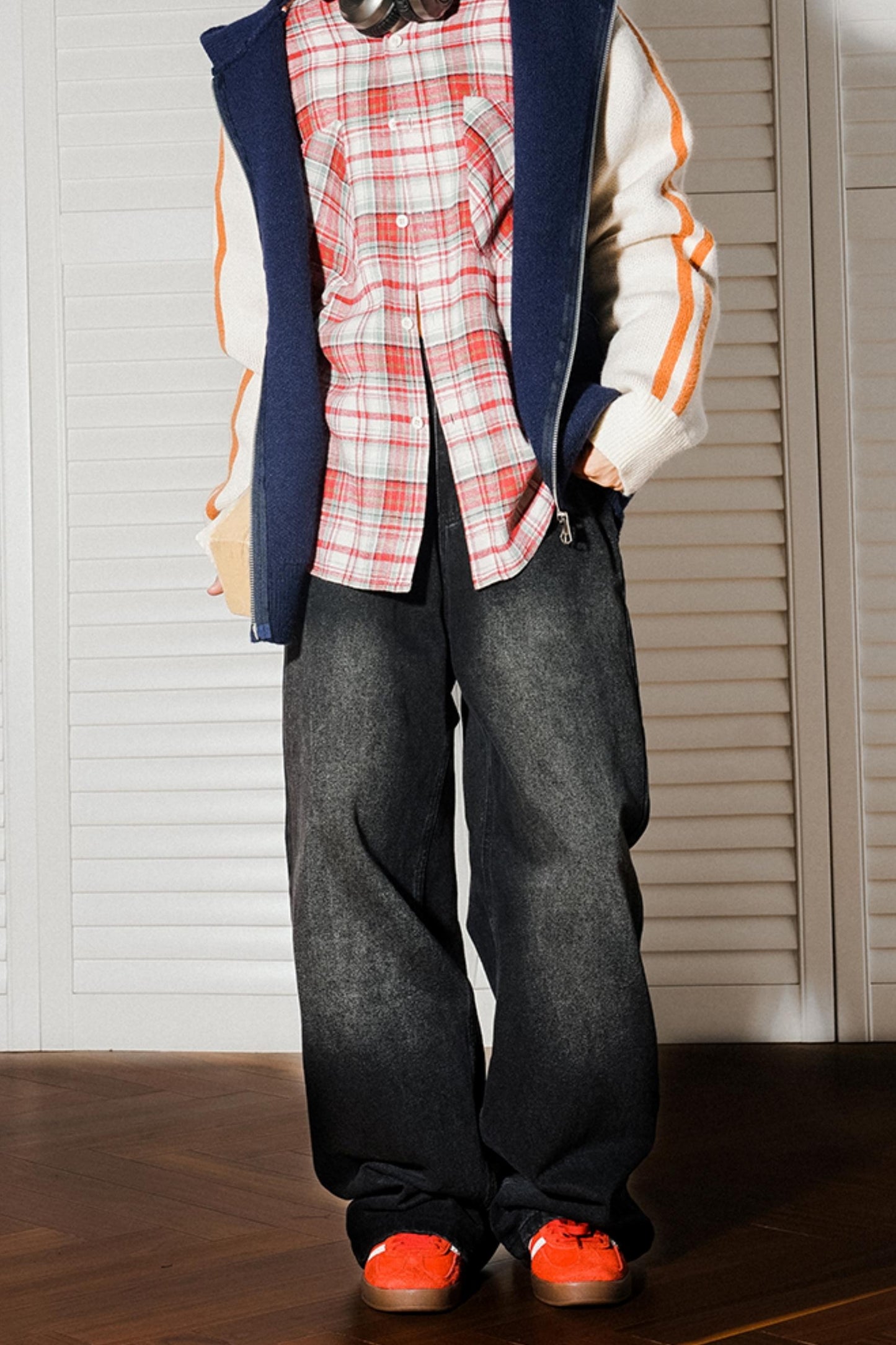 High-Waisted Slim Straight Jeans