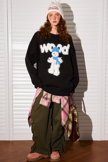 Snowman Crewneck Knit Sweater