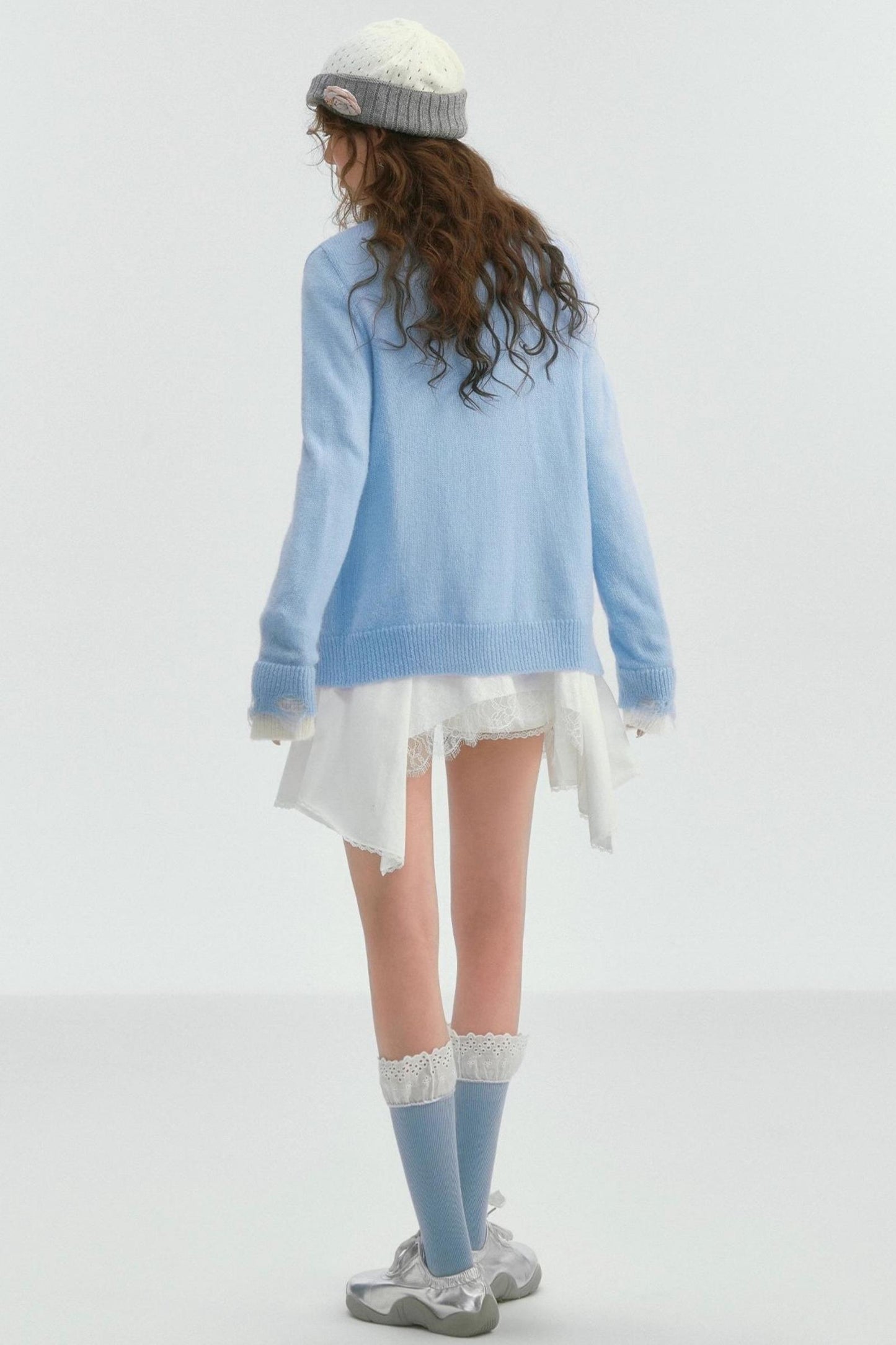 우아한 레이스 패치워크 가디건 