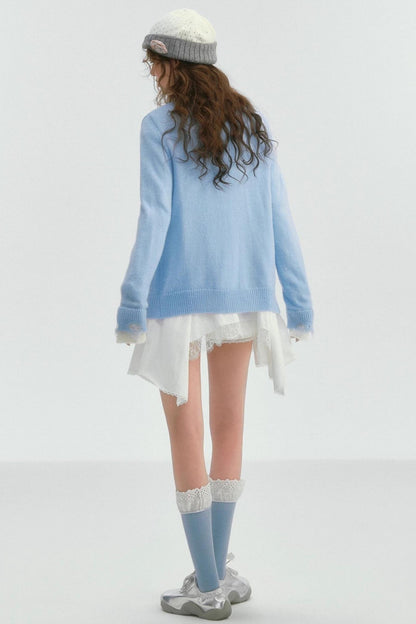 우아한 레이스 패치워크 가디건 