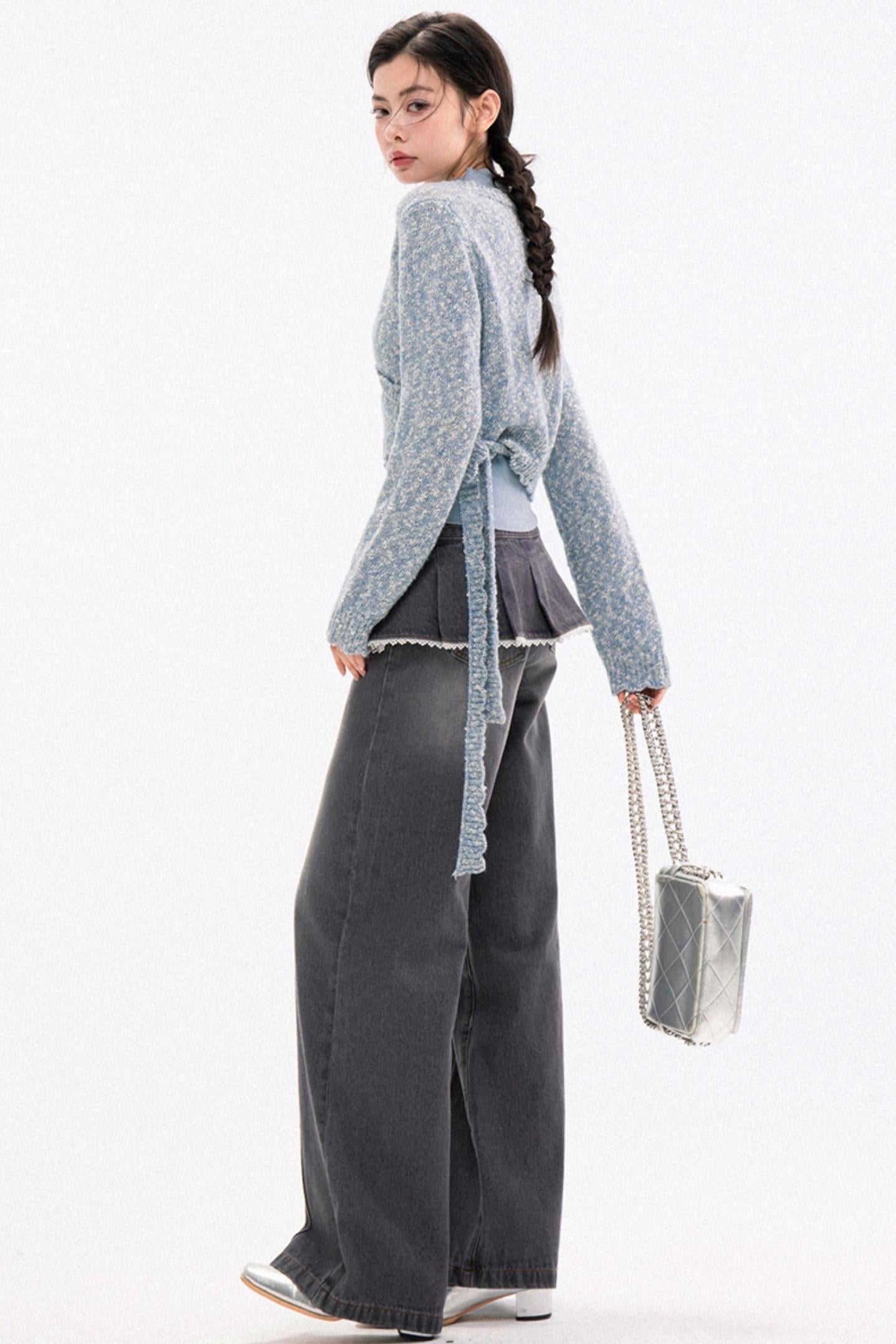 Trendy High-Waist Stacked Jeans