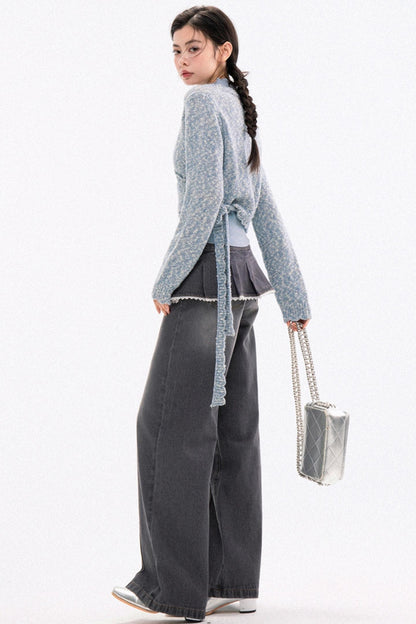 Trendy High-Waist Stacked Jeans