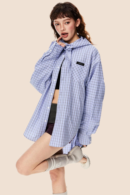 Casual Retro Plaid Shirt Top