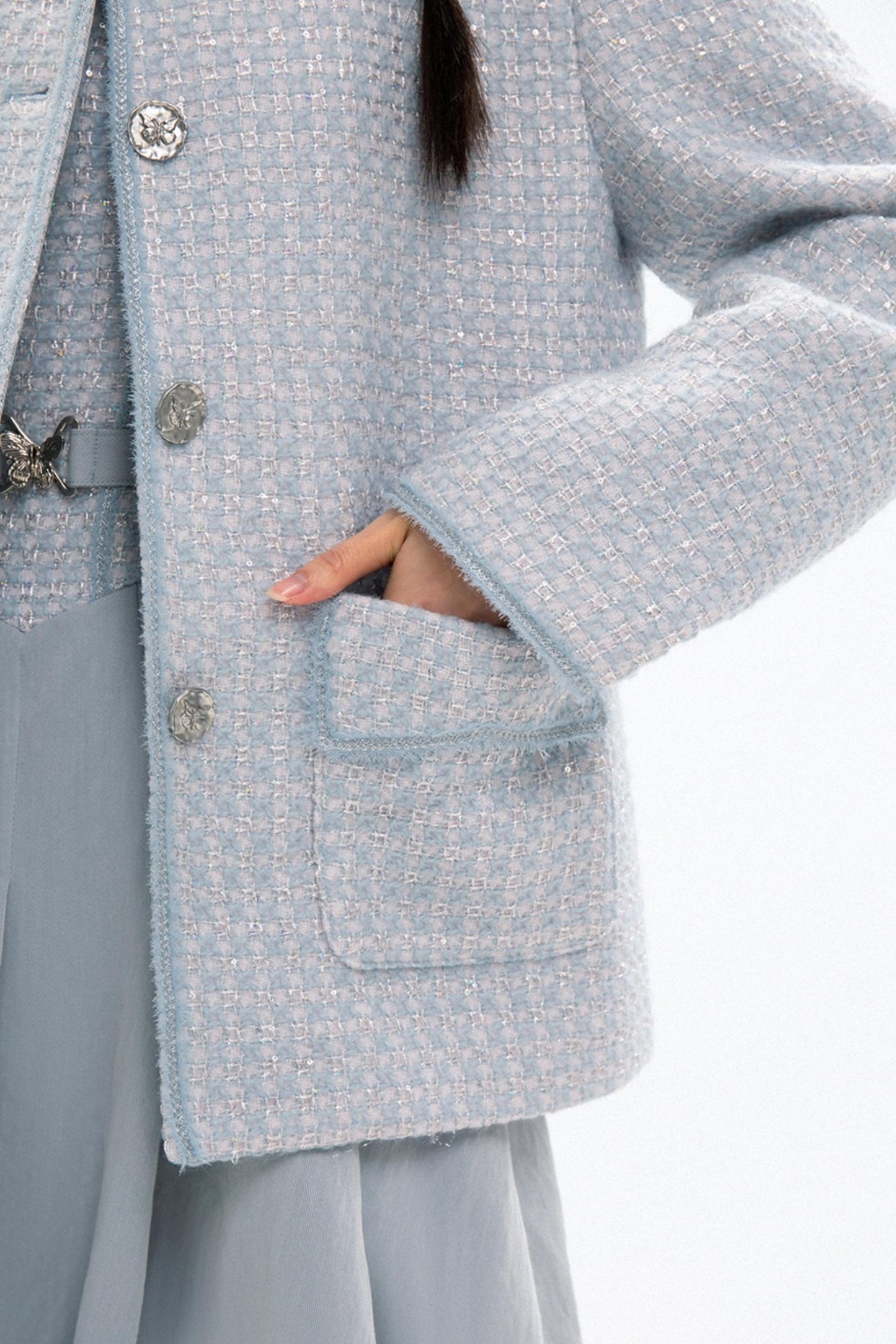 Chic Tweed Coat & Skirt Set-Up