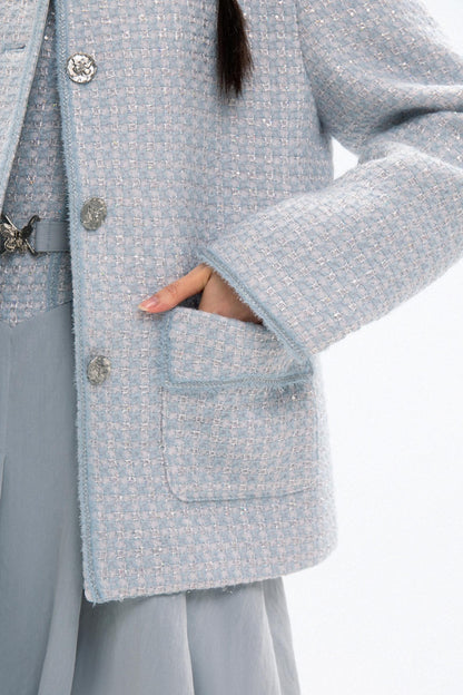 Chic Tweed Coat & Skirt Set-Up