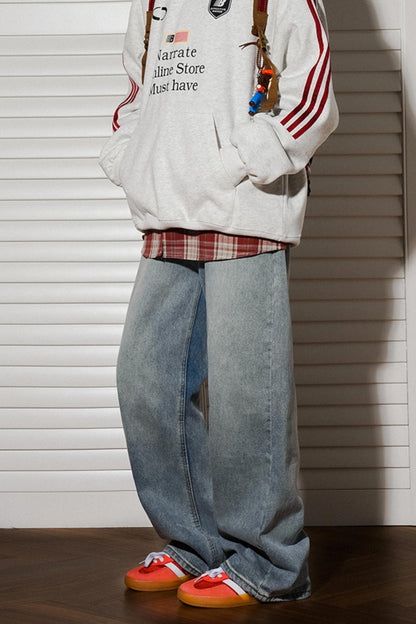 High-Waisted Slim Straight Jeans