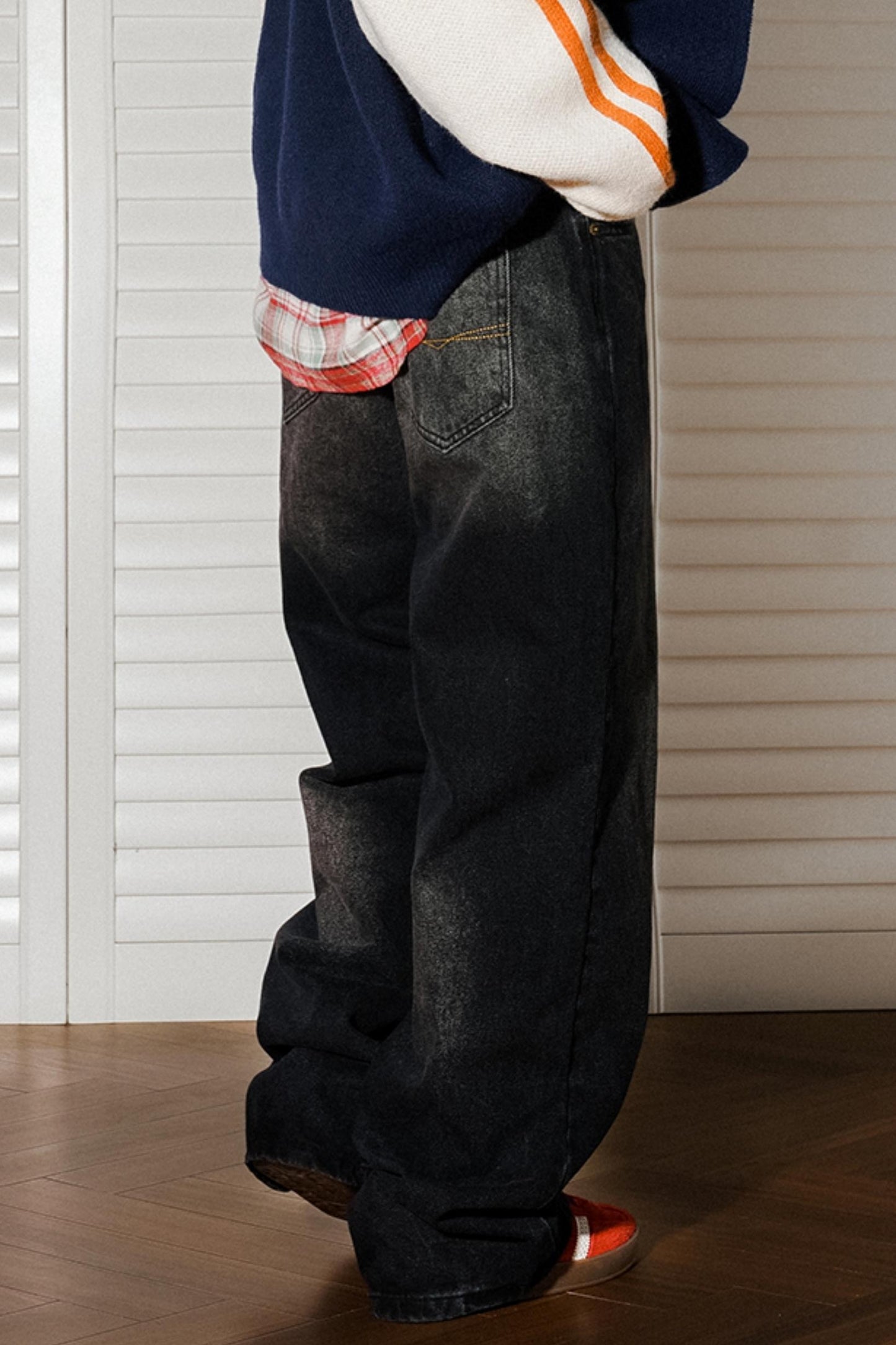 High-Waisted Slim Straight Jeans