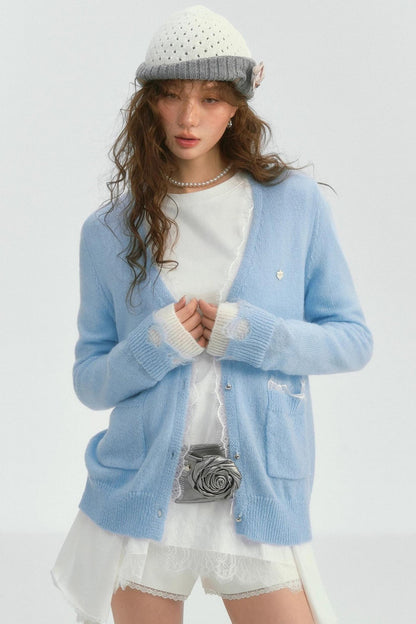 우아한 레이스 패치워크 가디건 