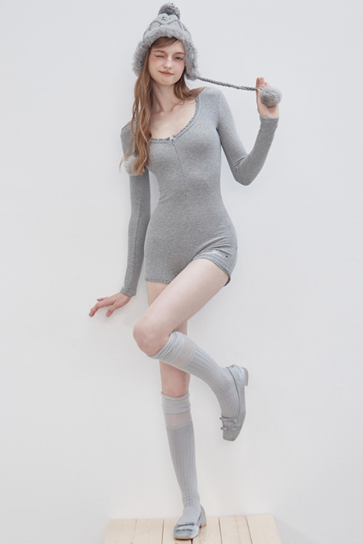 Slim Fit Long-Sleeve Jumpsuit