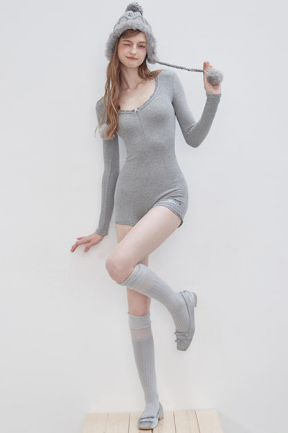 Slim Fit Long-Sleeve Jumpsuit