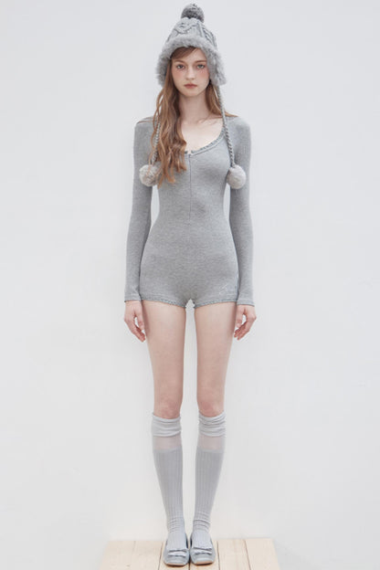 Slim Fit Long-Sleeve Jumpsuit