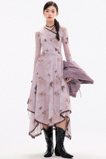 Robe à ourlet en pétales avec ombre de papillon 