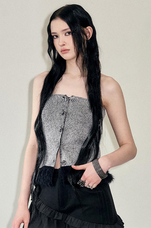 Versatile Texture Deconstructed Knitted Vest