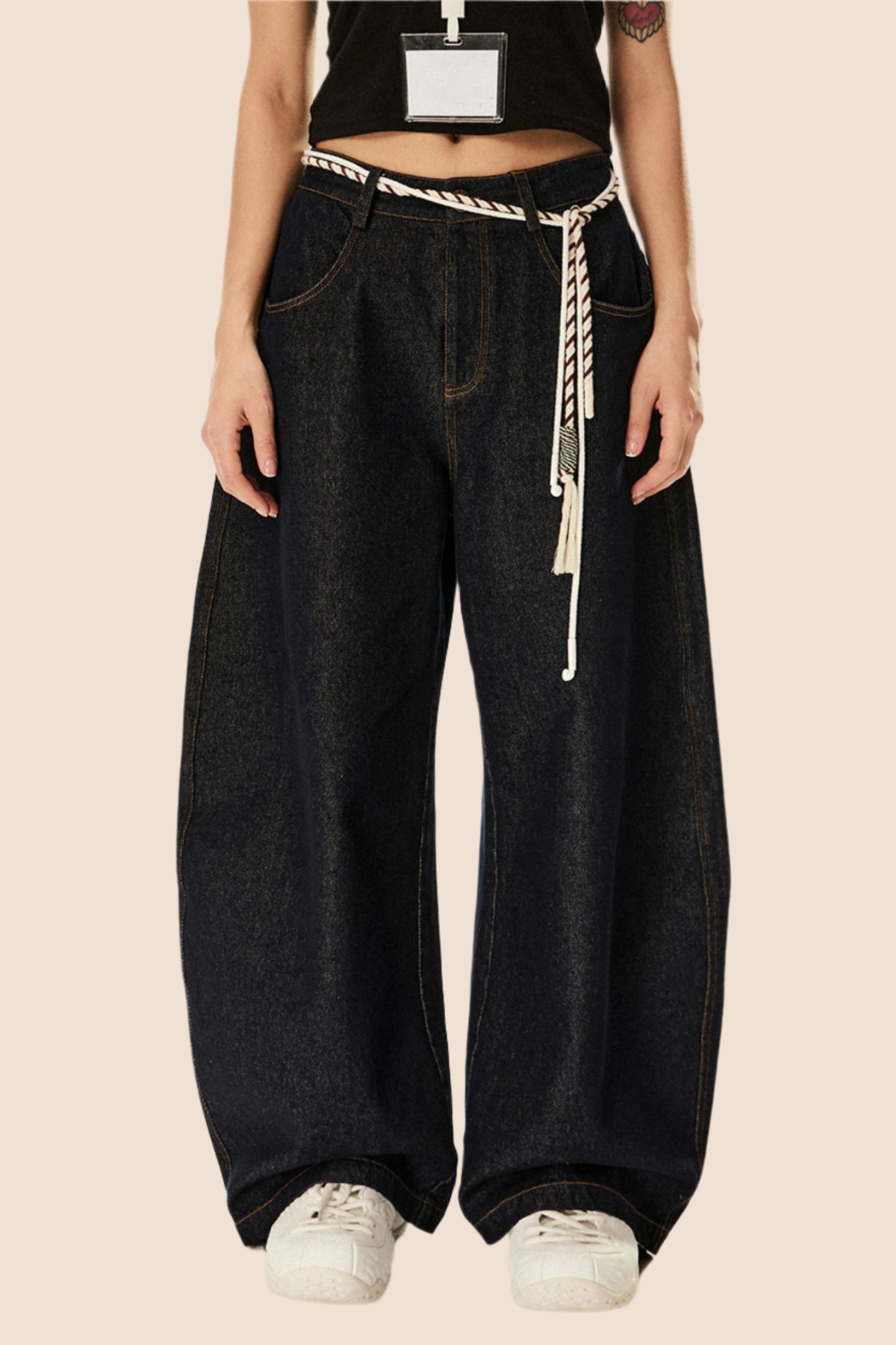 Loose Straight Leg Scimitar Pants