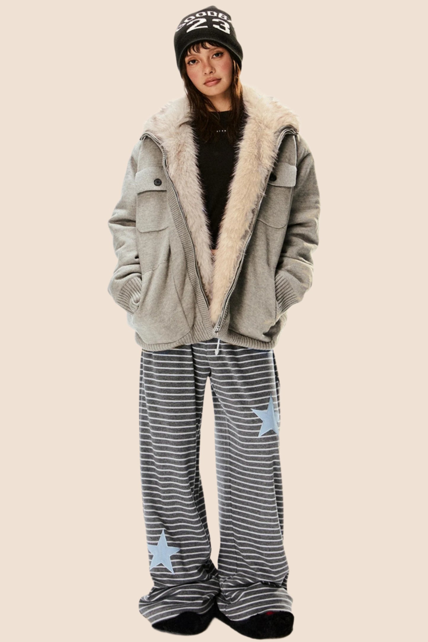 Loose Casual Striped Wide Leg Totem Pants