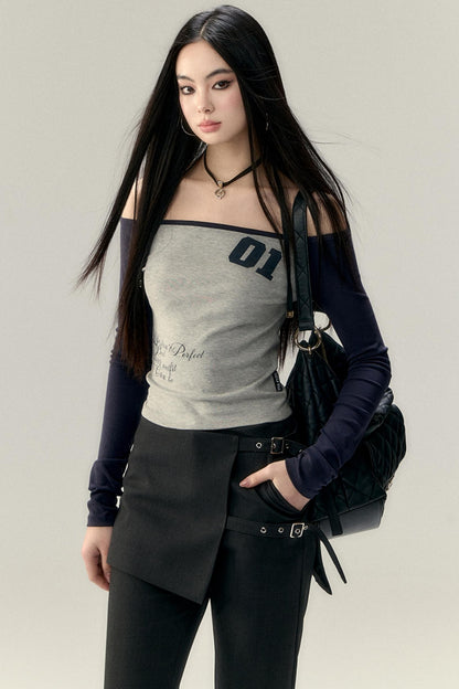 T-shirt asymétrique à une épaule 